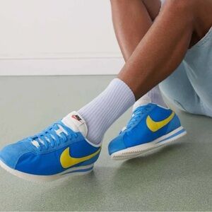 Nike Blue and Yellow Cortez sneakers